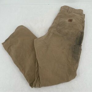 CARHARTT Men’s Worn Used Dungaree Fit Work Pants size: 36x34